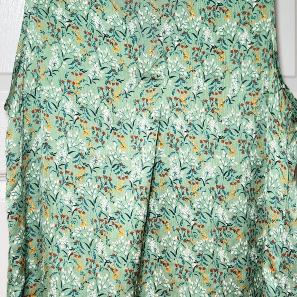 NWOT Lush‎ x Stitch Fix Women’s Green Floral Print Tank Spring Summer Twee - Picture 6 of 8